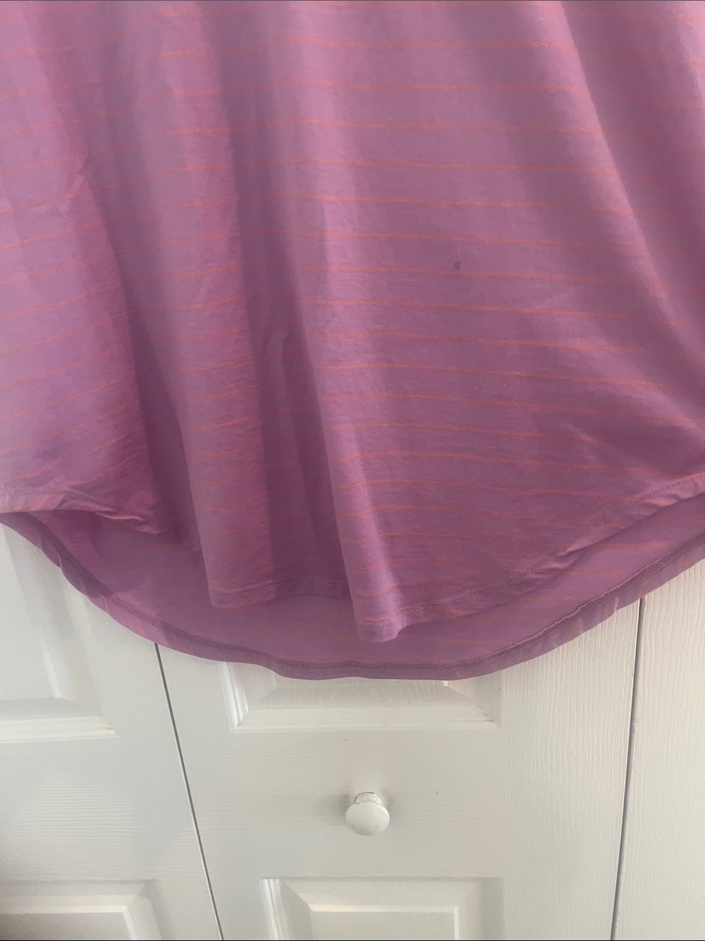 Relaxed Scoop Neck Short Sleeve Top - Lavender - Picture 5 of 6